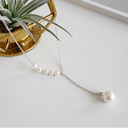 NATURALLY JOJO 通体S925纯银单颗珍珠吊坠项链