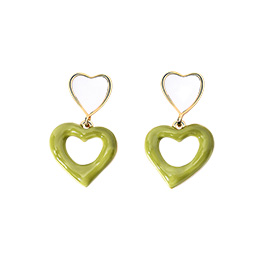 NATURALLY JOJO  时尚气质S925银针糖果绿色爱心耳环