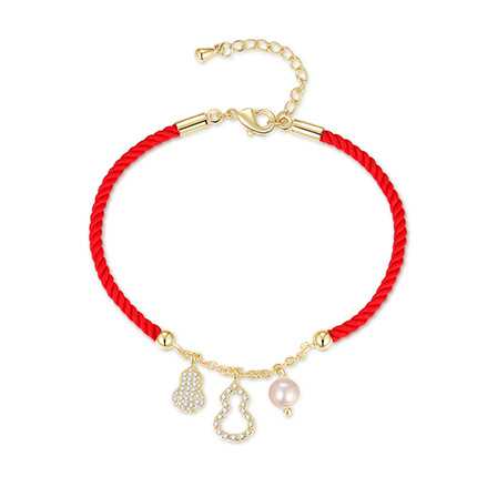 NATURALLY JOJO 时尚幸运红绳天然珍珠葫芦手链