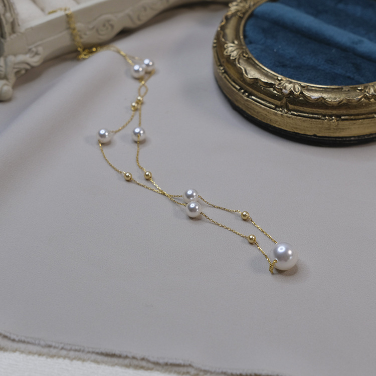 JOE&SHANN   S925纯银气质优雅双色大珍珠锁骨链项链